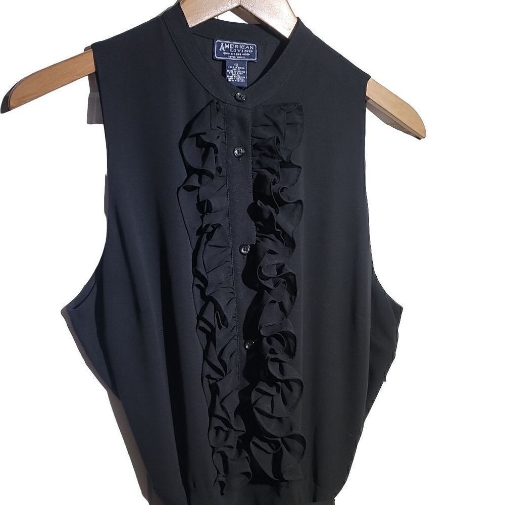 American Living Black Ruffle Dress